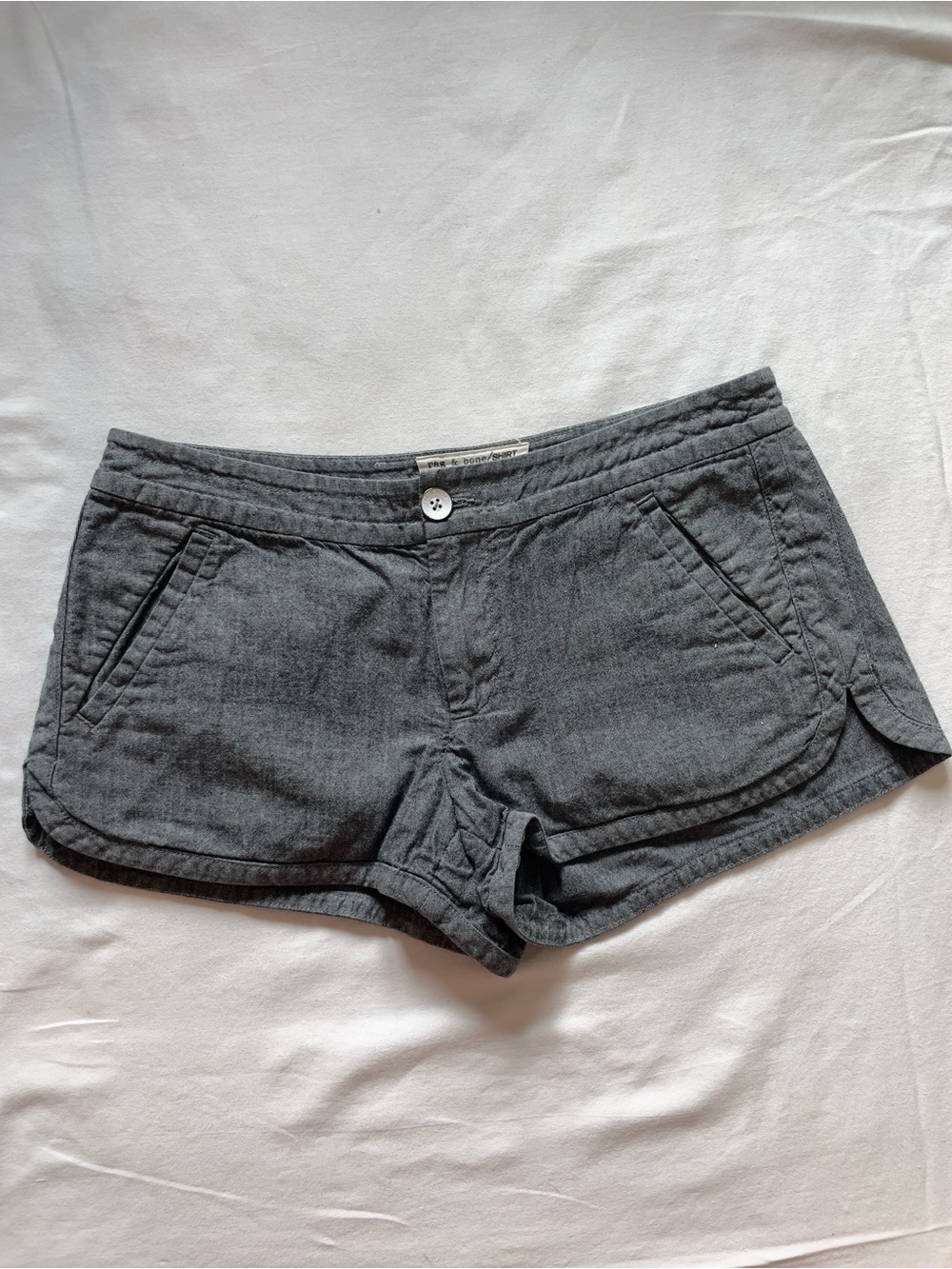 Rag & Bone 100% Cotton Chambray Low Rise Shorts XS